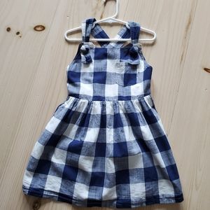 Girls Navy Buffalo Plaid Dress